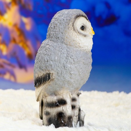 Garden figure "Owl on a tree" gray, 26cm-8