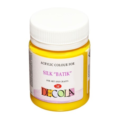 Silk paint "Batik", bank 50 ml, ZHK Decola, yellow average 4428220 (water -based acrylic)-2