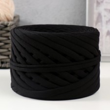 Knitted yarn, width 7-9 mm, 100m/295 gr ± 10% (47 - black)