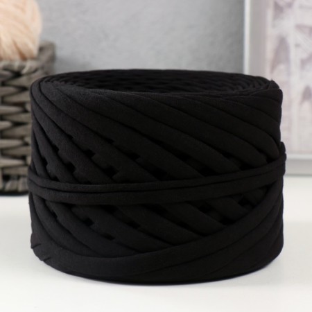 Knitted yarn, width 7-9 mm, 100m/295 gr ± 10% (47 - black)