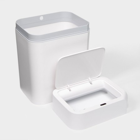 Garbage bucket of sensory shares, 12 l, white color-5