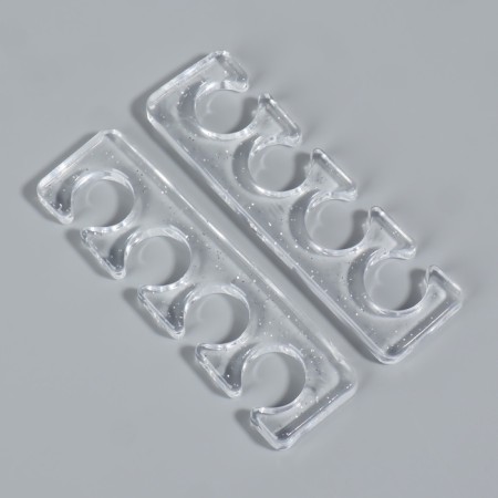Dividers d/fingers 9.5*2.7cm silicone (pair) transparent packet nakl QF-2
