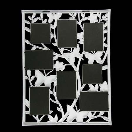 Photo frame Plastic in 8 photos 10x10, 10x15 cm "Butterflies on the tree" White 70x55 cm-3
