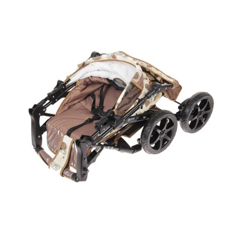 Polaruska-transformer "Gnome", plastic wheels, shades of beige, drawing mix-8