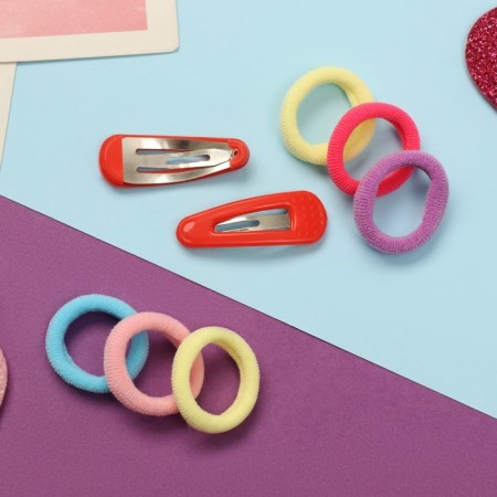 Caramel hair set (10 elastic bands 1.5 cm, 2 invisibility 3 cm) classic, red-2
