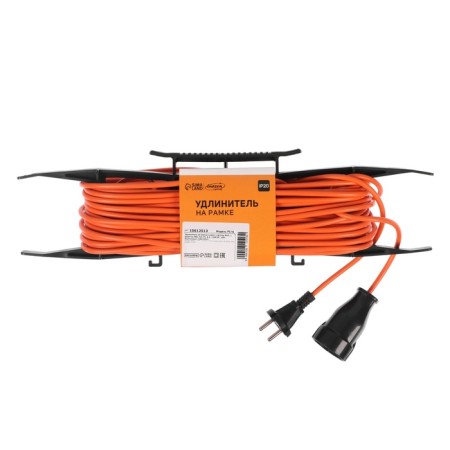Extension cord on the frame Luazon Lighting Eco, 1 socket, PVS 2x0.75, 6 A, 1300 W, 20M, orange-4