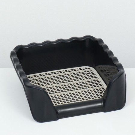 Tuel for dogs with high sides and a removable mesh 43x43x15 cm, black-2