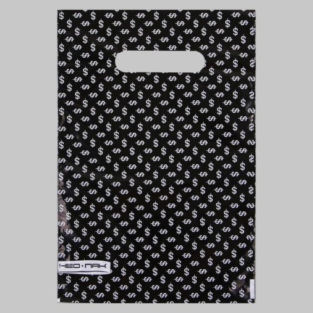 Package "Currency", polyethylene with a cut pen, 30MKM, 20 x 30 cm