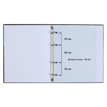 A notebook on the rings of A5 80 sheets in Calligrata Call "Flowers. Pattern", cover 7BC, without cutting down for rings, offset block-1