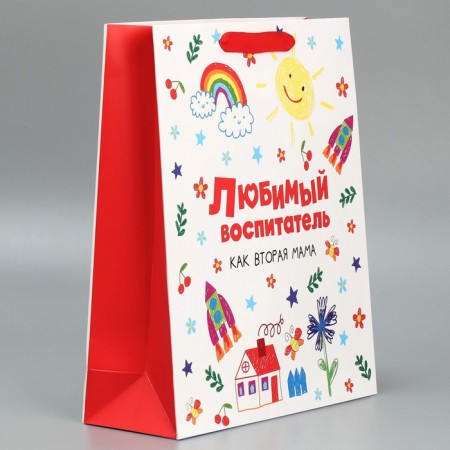 Package Gift Laminated Vertical, packaging, “Favorite Educator”, M 25.5 x 30 x 9 cm-1