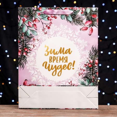 Laminated vertical "Winter time of miracles!", 33 x 42 x 10 cm-3