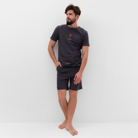 Pajama men's kaftan i`m Resting size 50, gray-1