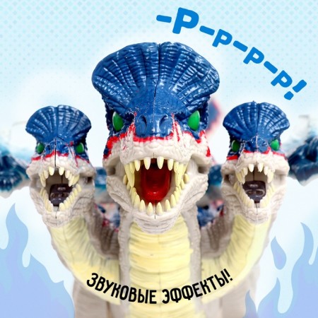 Dinosaur "Dragon", light and sound effects, works from batteries-4