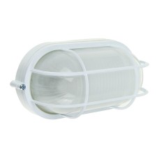 Lamp TDM NPB1402, E27, 60 W, IP54, oval with a lattice, white
