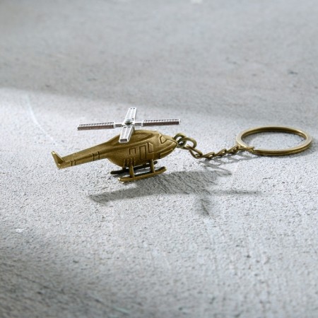 Metallic key keychain “February 23”, helicopter, 11 x 2.5 cm-2