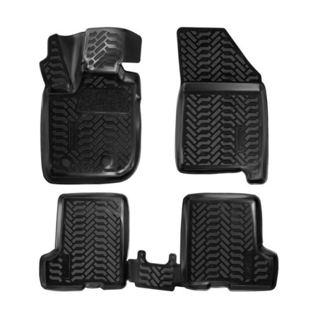 A set of rugs in Airline Salon, Lada Xray 2016-, High Board, Polymer, Black Color, 4 pcs