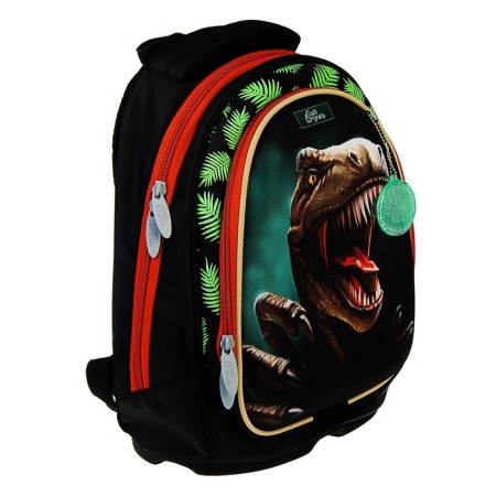 School backpack, 39 x 28 x 18 cm, + bag for shoes, calligrata p "Cool dino", green-5