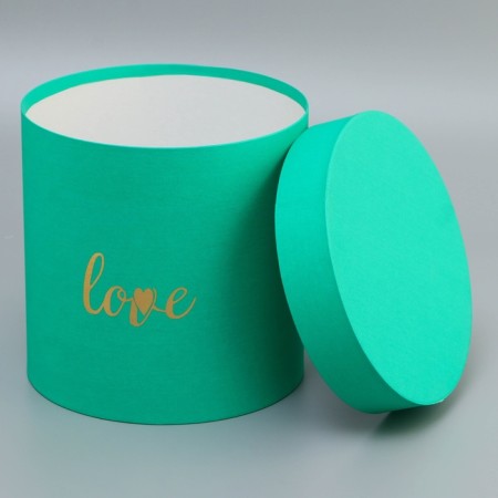 Round box with "Love" green 20*20*20cm-1