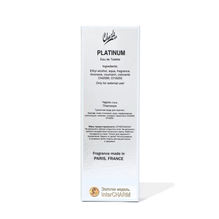 Toilet water for men Charle Style Platinum, 100 ml-3