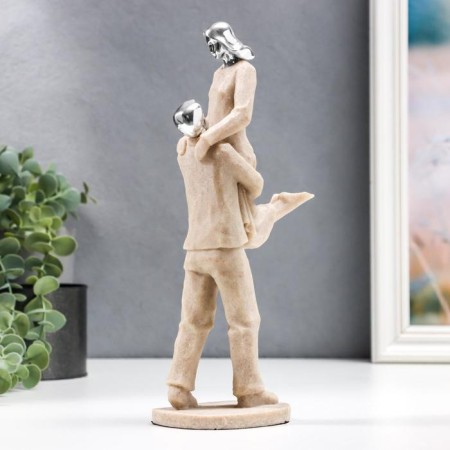 Souvenir Polystone "Lovers - A hug" Sand with silver 27x10.5x7 cm-1
