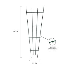 Trellis, 180 × 61 × 1 cm, metal, green