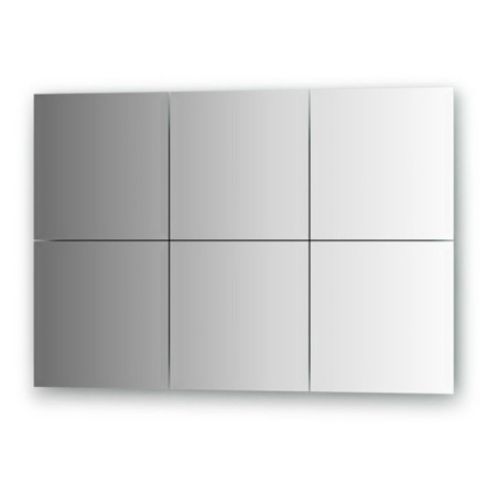 Mirror tiles with fedet 15 mm, - set 6 pcs square 25 x 25 cm, silver EvoForm