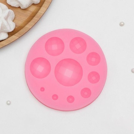 Mold "circles in the grid", silicone, d = 10 cm, color mix-1