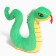 Soft toy "snake" on a key fob, 16 cm, green color