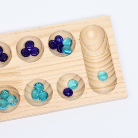 Board game for the logic "Kalah. Mankala", 48 pebbles, 22 x 13.5 cm-7