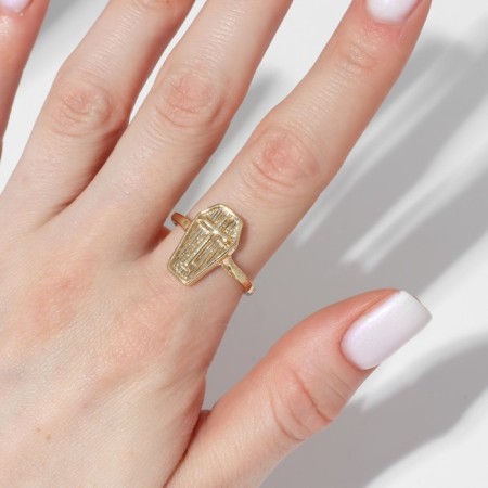 Ring "mood" cross, color gold, dimensionless-1