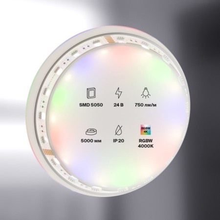 MAYTONI LED strip, 24V, IP20, 5050, 19.2W/m, 4000k, 5 m, glow RGB+W-2