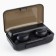 Headphones are wireless, black, VBT 1.2, 7.5 x 4.8 cm.