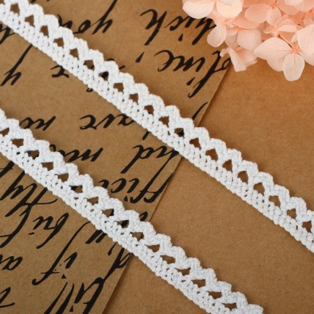 Knitted lace, 10 mm × 15 ± 1 m, white color-1