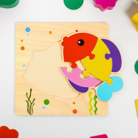 Toy developing puzzle "Fish" 0.3 × 15 × 15 cm-2