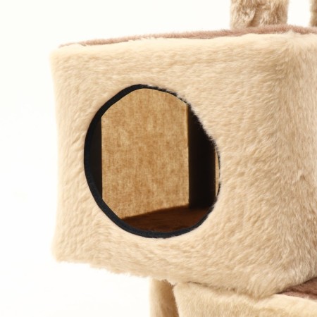 Complex for cats with a claw, collapsible, 3-level, 80 x 42 x 139 cm, beige-6