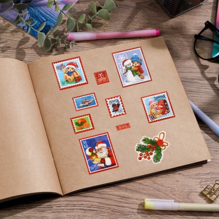 Paper stickers "New Year's Post", 11 x 18.5 cm, New Year-4