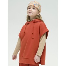 Sweatshirt for girls, height 92 cm, terracotta color