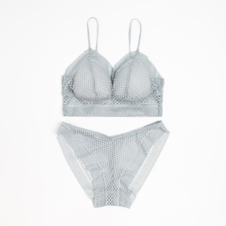 Lower linen women: top and panties, color gray-blue, size 42-44