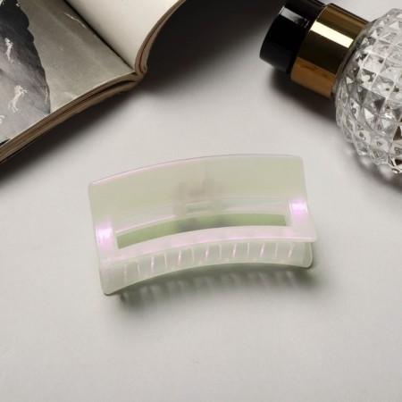 Hair crab "pearl" straight bend, 7 cm, white