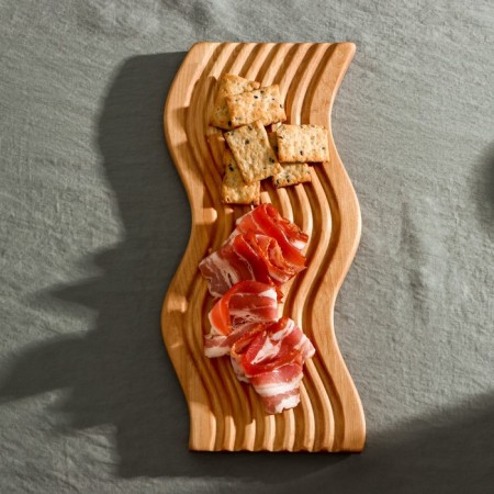 Defense board for feeding and serving ADELICA "Wave", 31 × 15 × 1.8 cm, birch-2