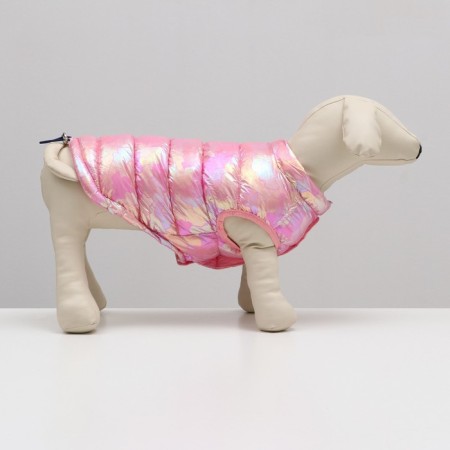 Dog jacket two -sided with a weight, size 16 (ds 36 cm, og 46 cm, ok 35 cm), pink-1
