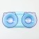 Plastic bowls on a blue stand 30 x 15.5 x 12 cm transparent