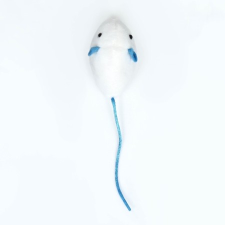 A toy for cats "Mouse with cat mint", 5 cm, white-1