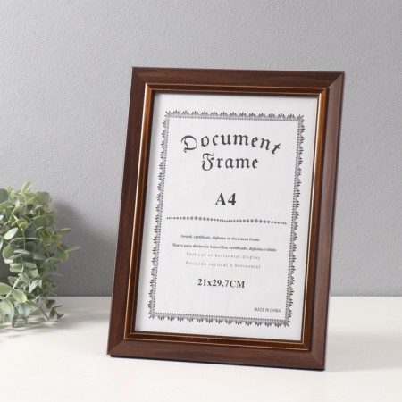 Photo frame Plastic A4 "Violett" Brown with a gold stripe 1.5x25.4x34 cm-1