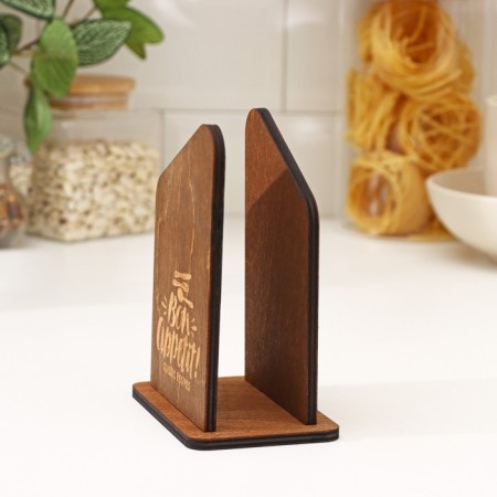 Wooden napkin "Bon appetit!" 12x8x15.6 cm, brown color-4