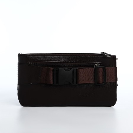 Board belt on a zipper, 2 outer pockets, brown color-4
