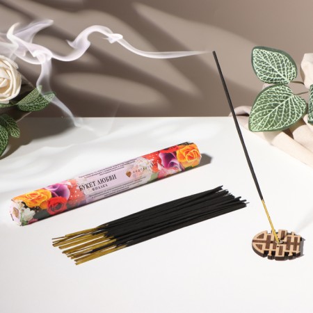 Incense "Bouquet of love", 20 sticks in packaging, hexagon