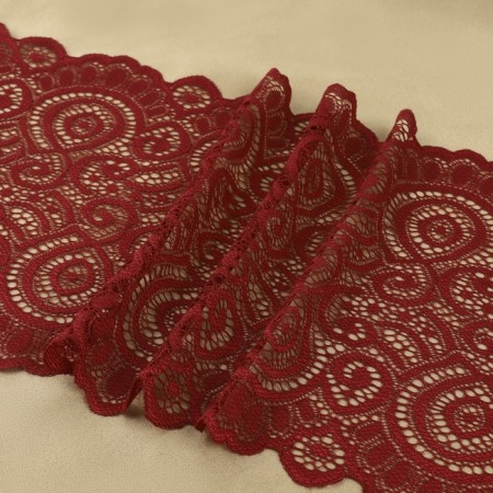 Lace elastic fabric, 180 mm × 2.7 ± 0.5 m, burgundy color-1