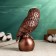 Figure "Owl on the ball" aged copper 19x9x8cm