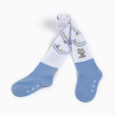 Pantyhose children's "cat", white color (Bianco), height 92-98